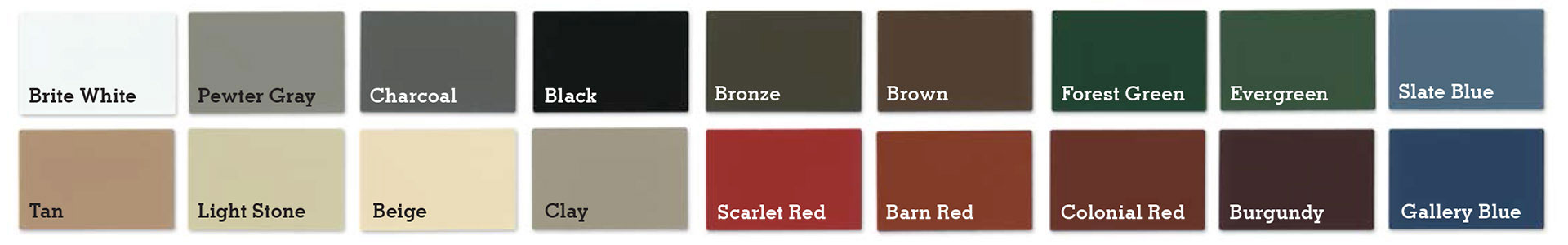 Metal Roofing & Siding Colors